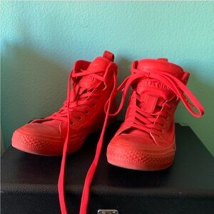 ALL RED CONVERSE HIGH TOPS ❤️